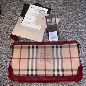 Burberry Haymarket “Peyton” Clutch/Crossbody Bag